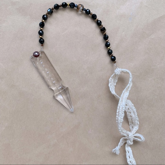 Vintage Crystal Hanging Drop w Bead Wall / Car - Picture 16 of 16